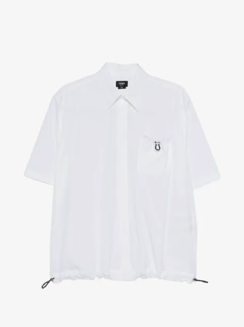 FENDI camisa con cordones y logo