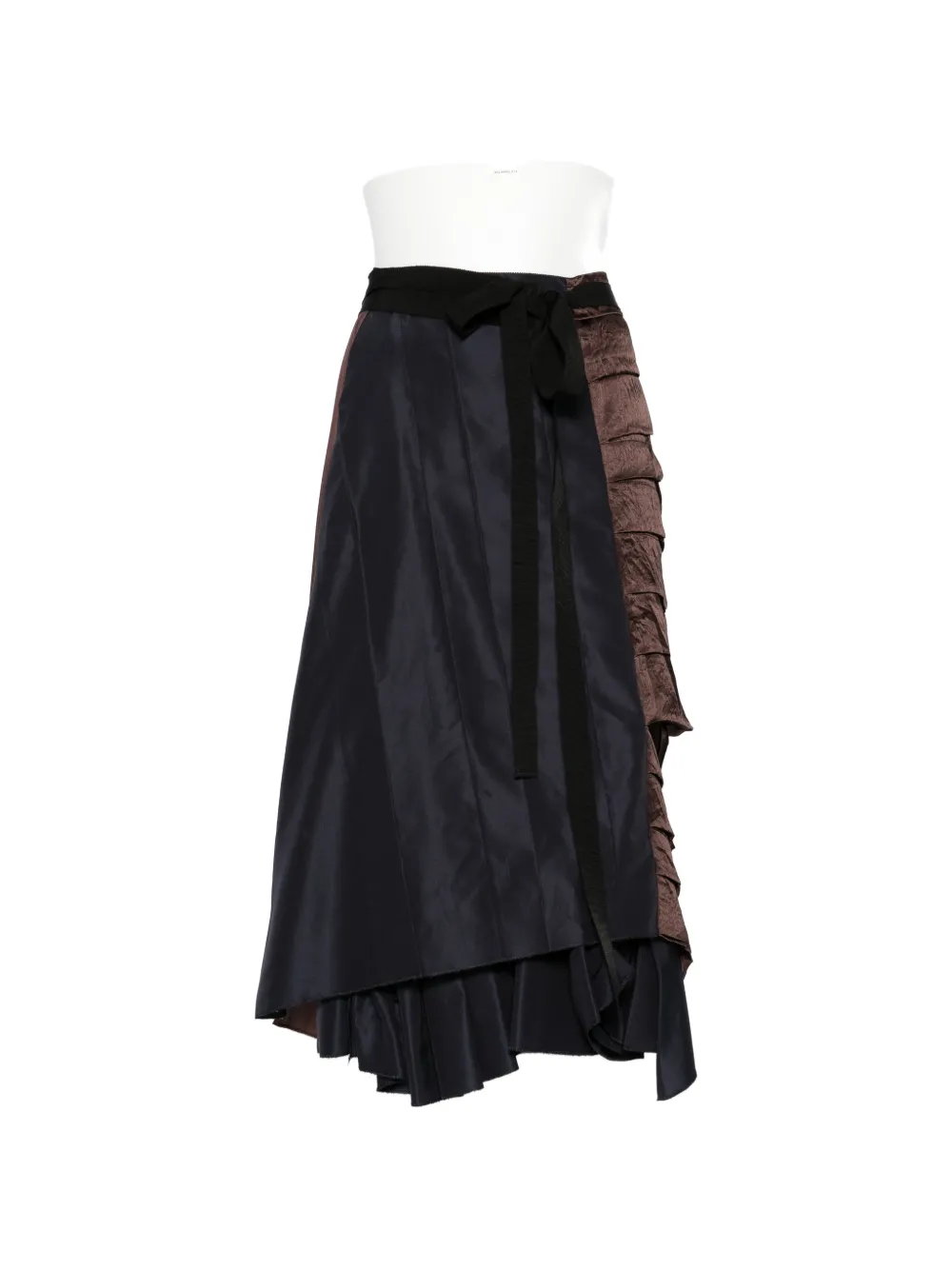 Prada faille patchwork midi skirt - Blau