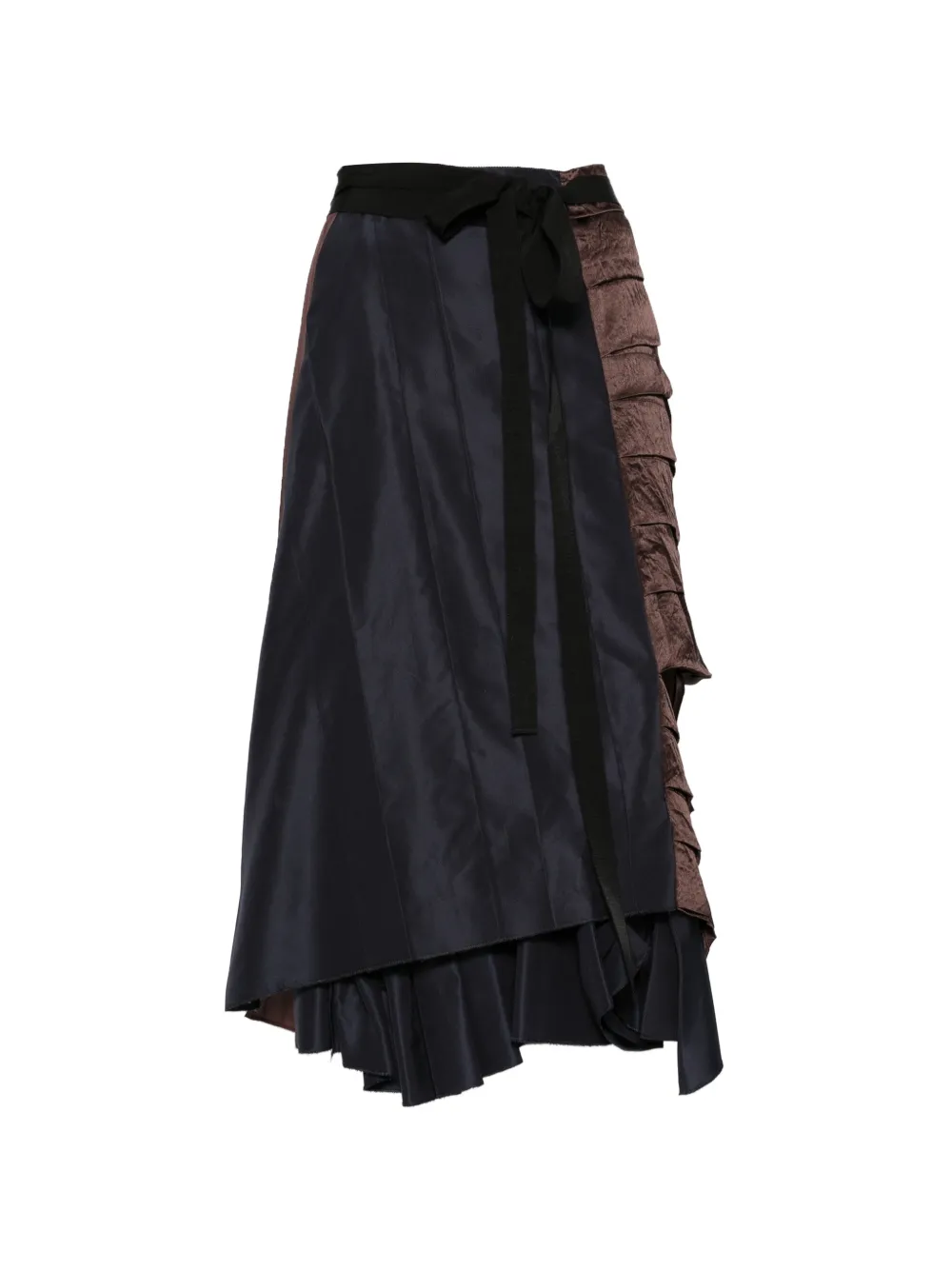 Prada faille patchwork midi skirt - Blu