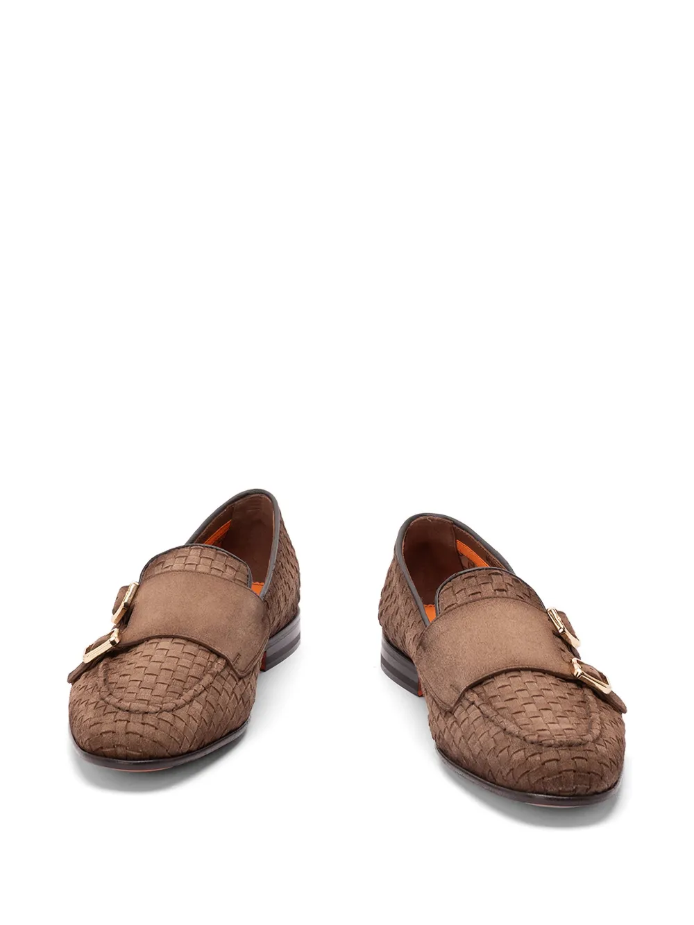 Santoni Loafers met dubbele gesp Bruin