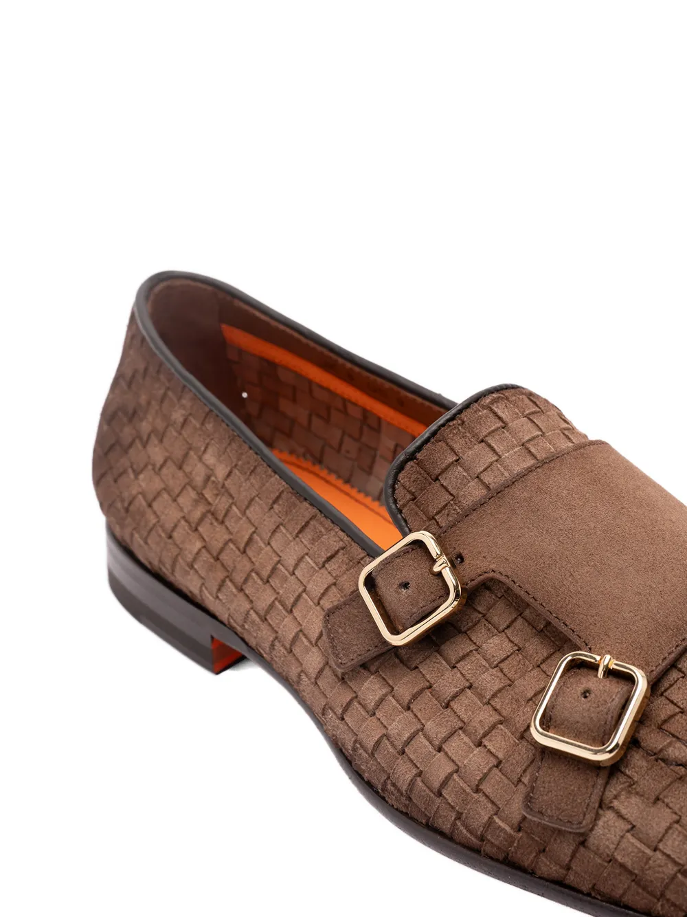 Santoni Loafers met dubbele gesp Bruin