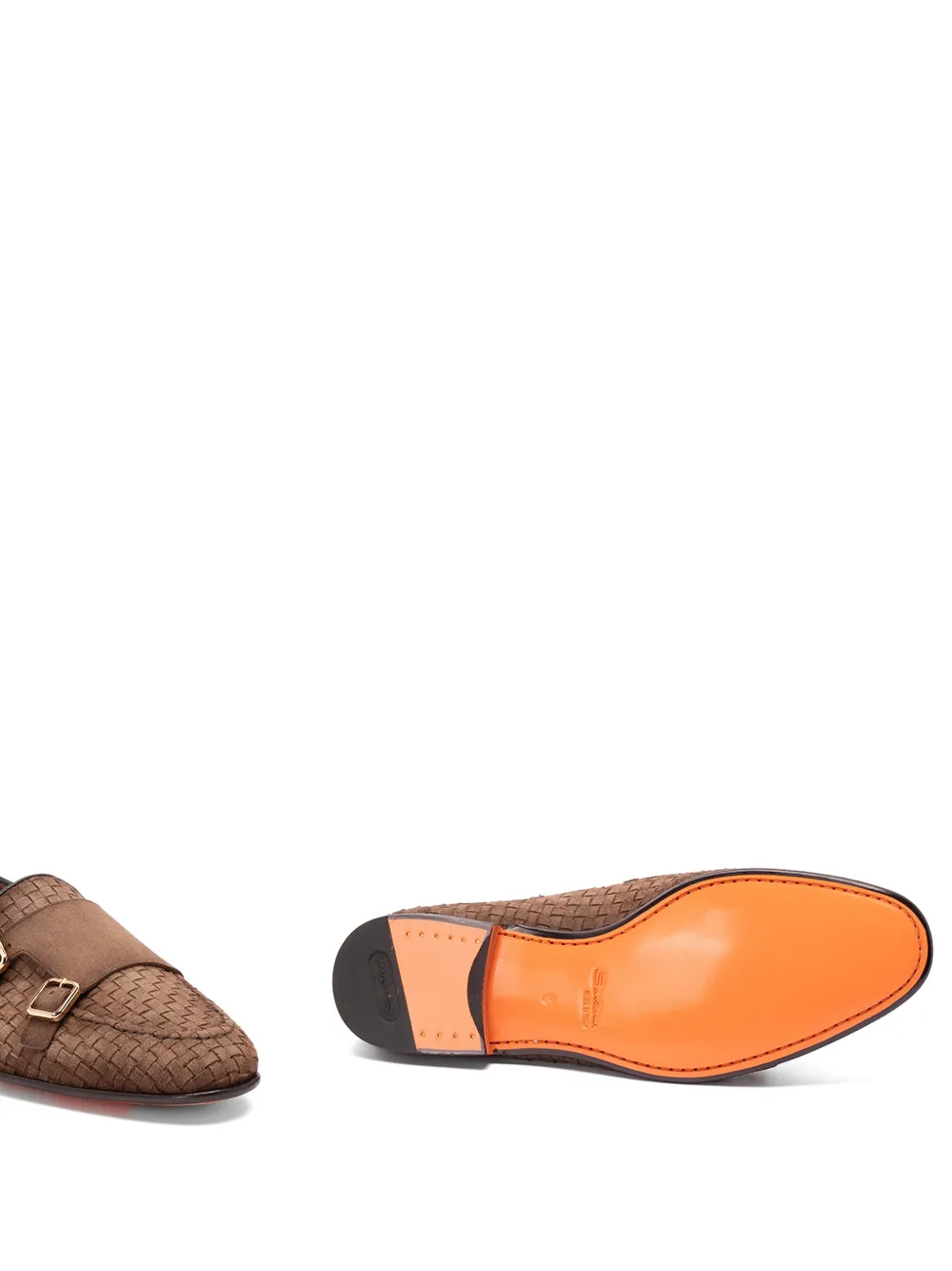 Santoni Loafers met dubbele gesp Bruin