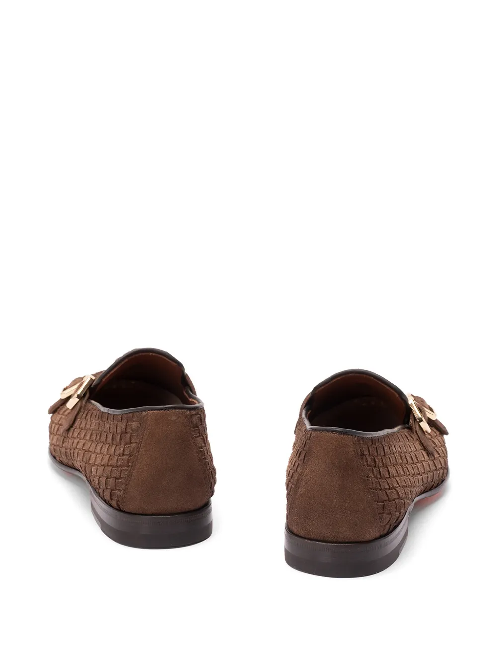 Santoni Loafers met dubbele gesp Bruin