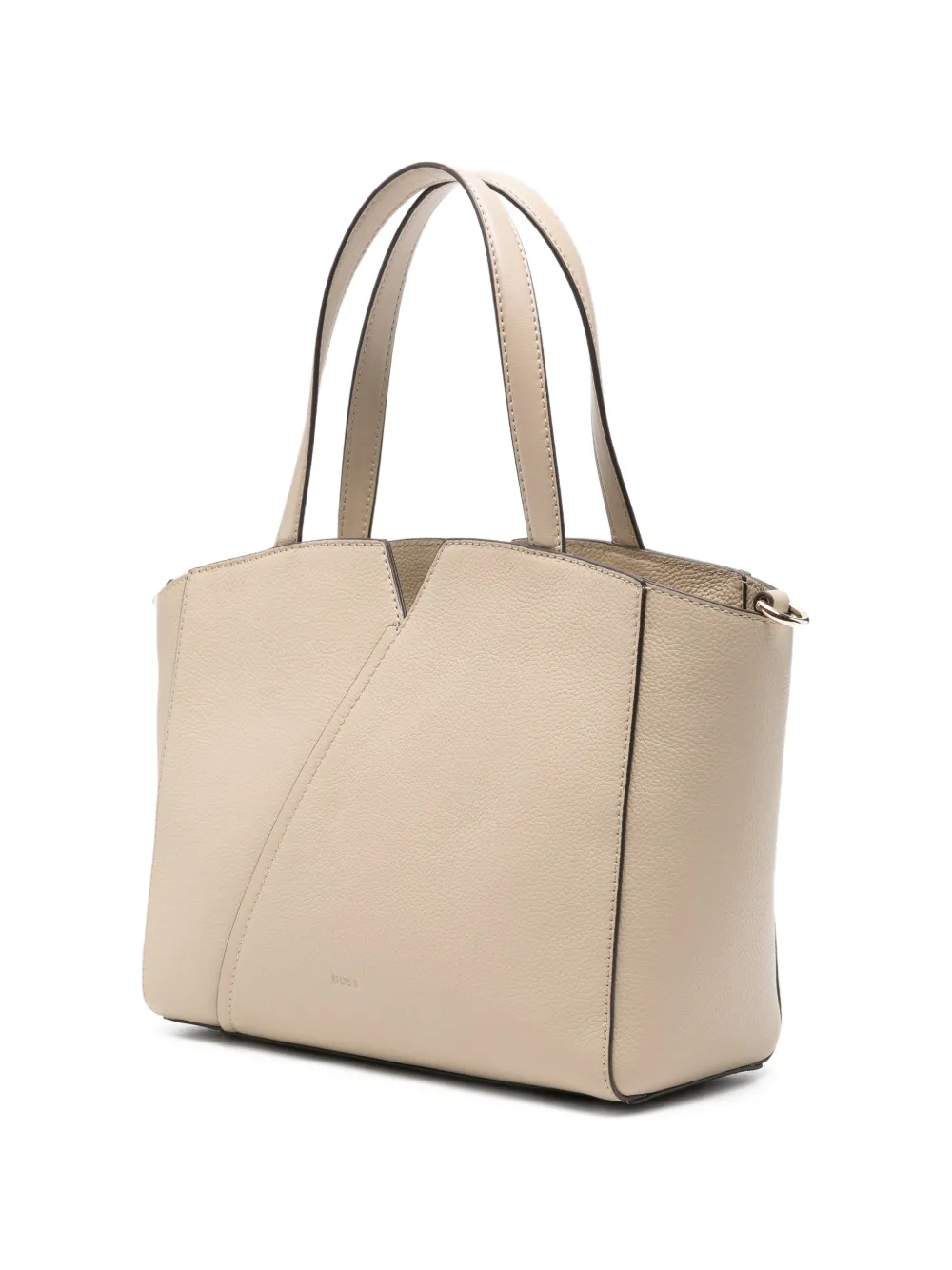  Boss Logo-detail Leather Shoulder Bag - Neutrals 