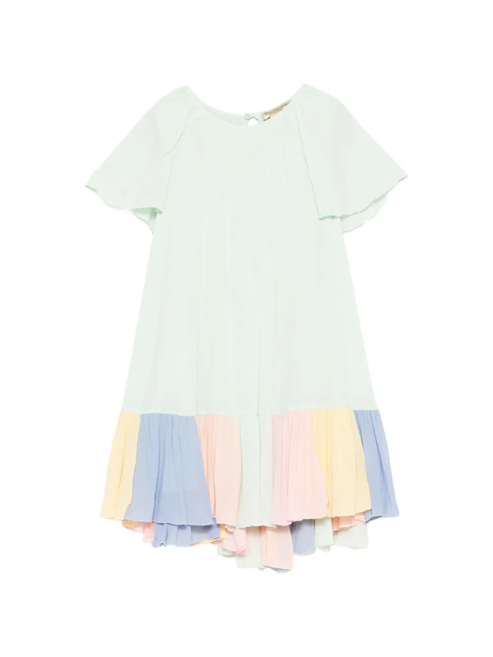 Stella McCartney Kids ruffled colour-block dress - Verde