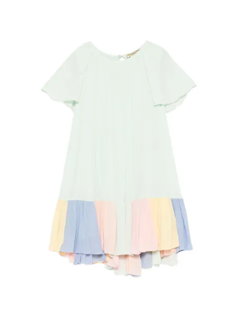 Stella McCartney Kids vestido en colour block con volantes