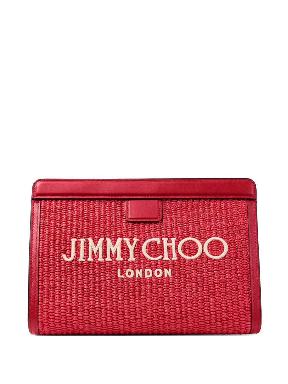 Jimmy Choo Avenue London raffia clutch bag - Rosso