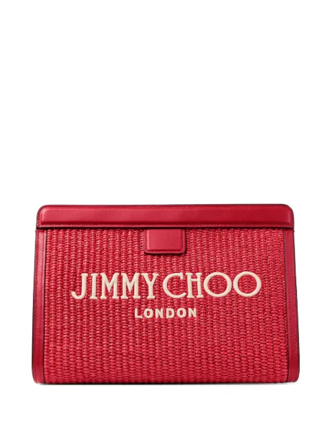 Jimmy Choo Avenue London raffia clutch bag