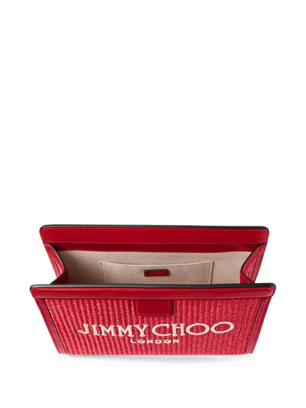 Jimmy Choo Avenue London raffia clutch Rood