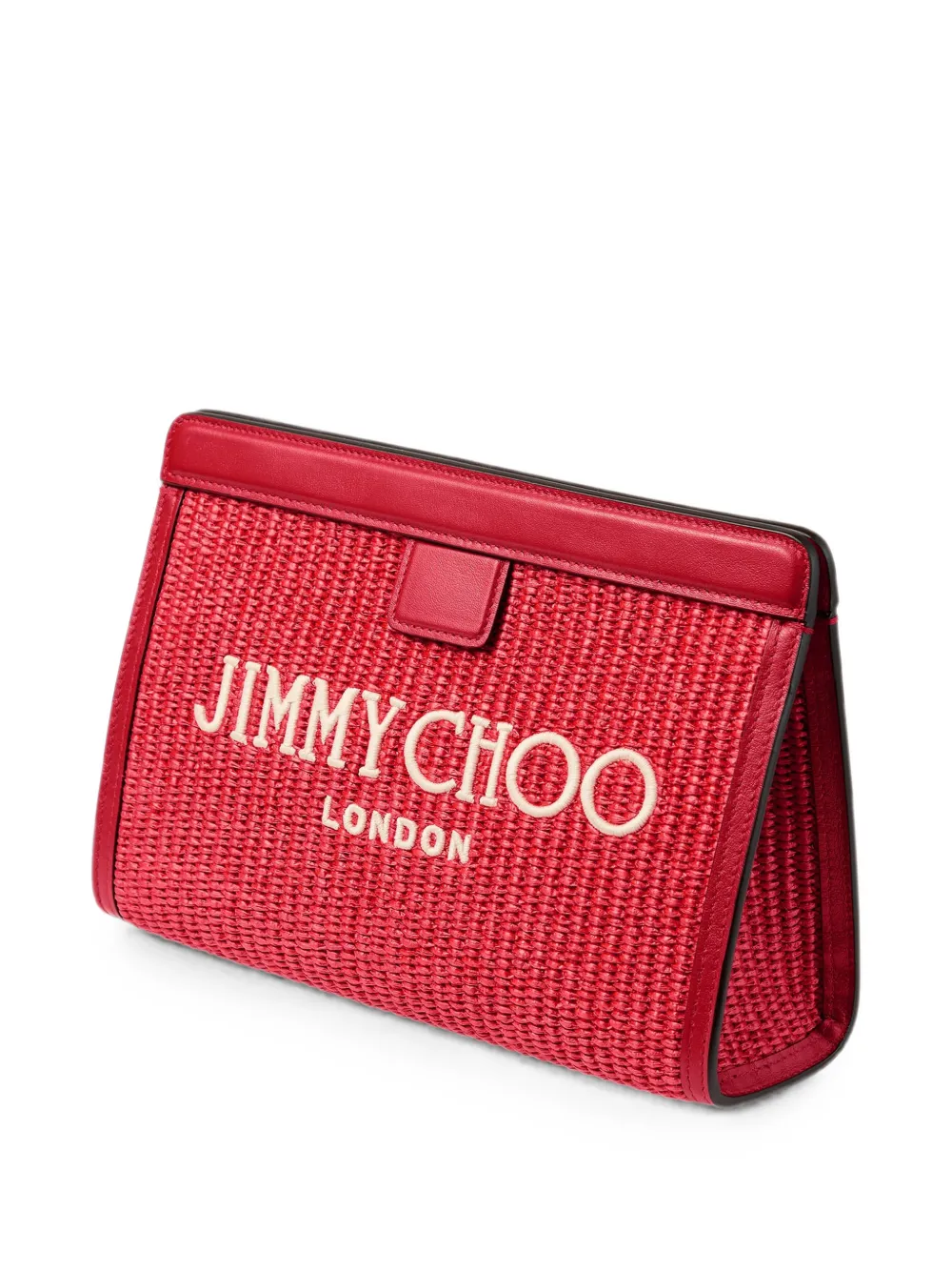 Jimmy Choo Avenue London raffia clutch Rood