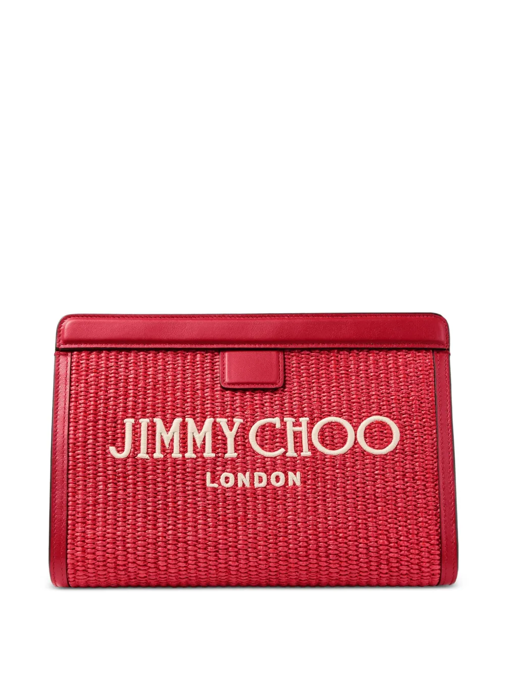 Jimmy Choo Avenue London raffia clutch bag - Rot