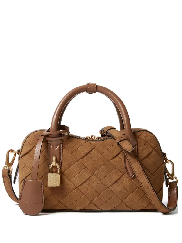 Stella McCartney Ryder Woven Suede-effect Crossbody Bag in Brown