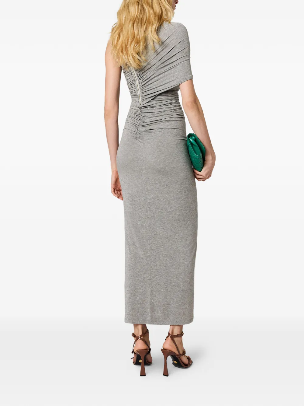 Stella McCartney Asymmetrische gedraaide wikkeljurk Grijs