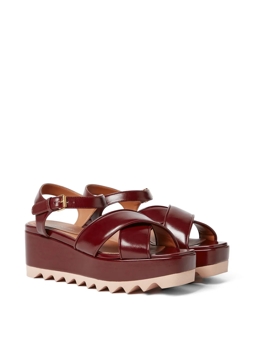 Stella McCartney Sandalen met kruisbandjes en hak Rood