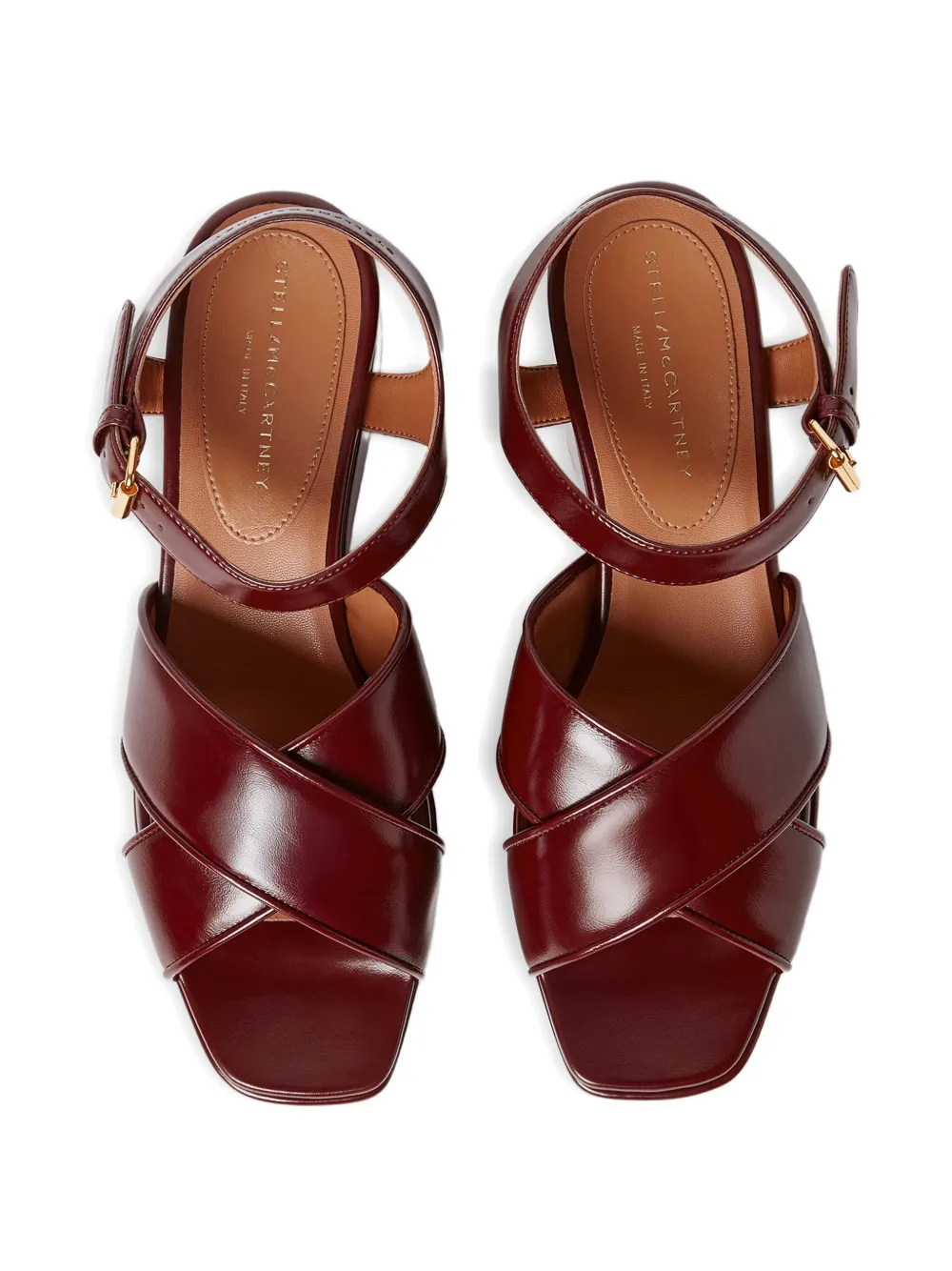 Stella McCartney Sandalen met kruisbandjes en hak Rood