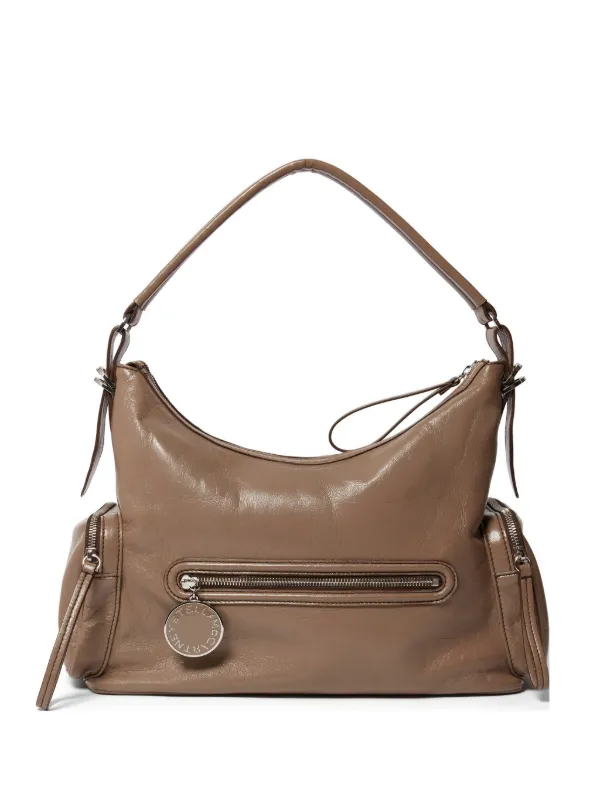 Stella McCartney Dartmoor Cracked Patent Shoulder Bag in Brown