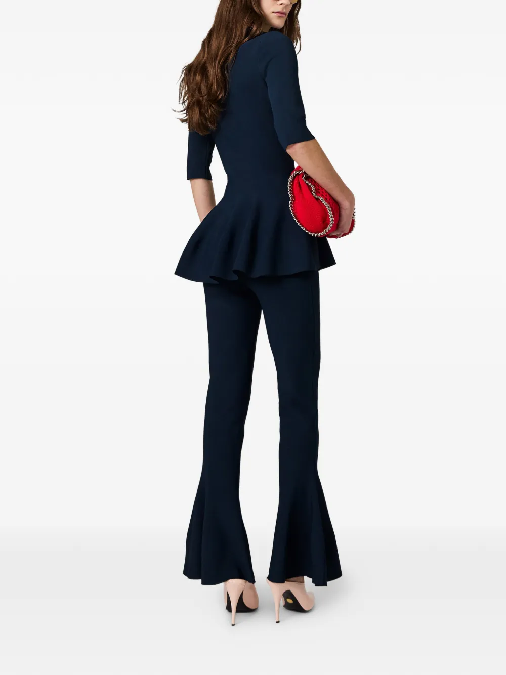 Stella McCartney Compact gebreide peplum broek Blauw