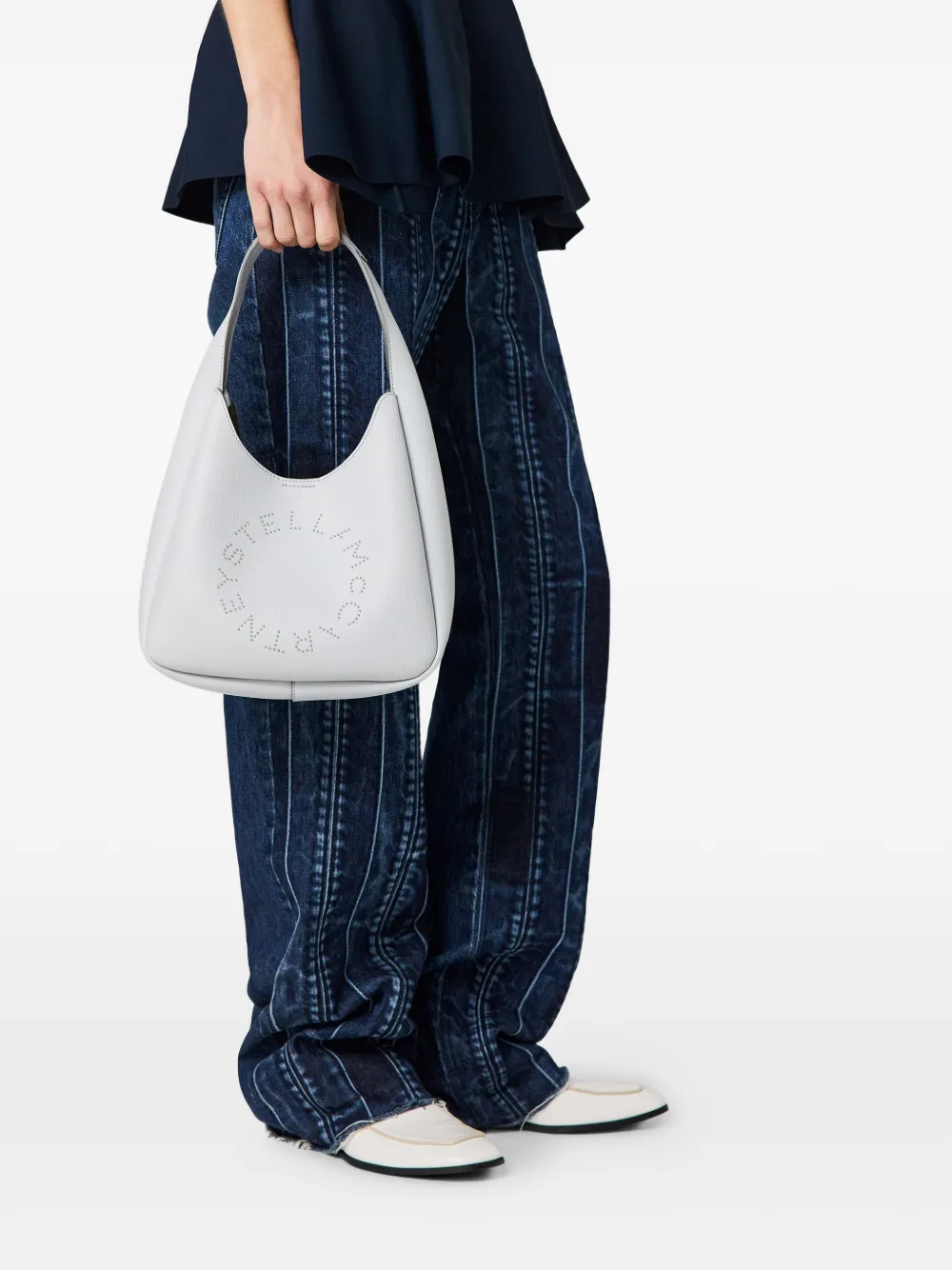 Stella McCartney Kleine shopper met logo Grijs