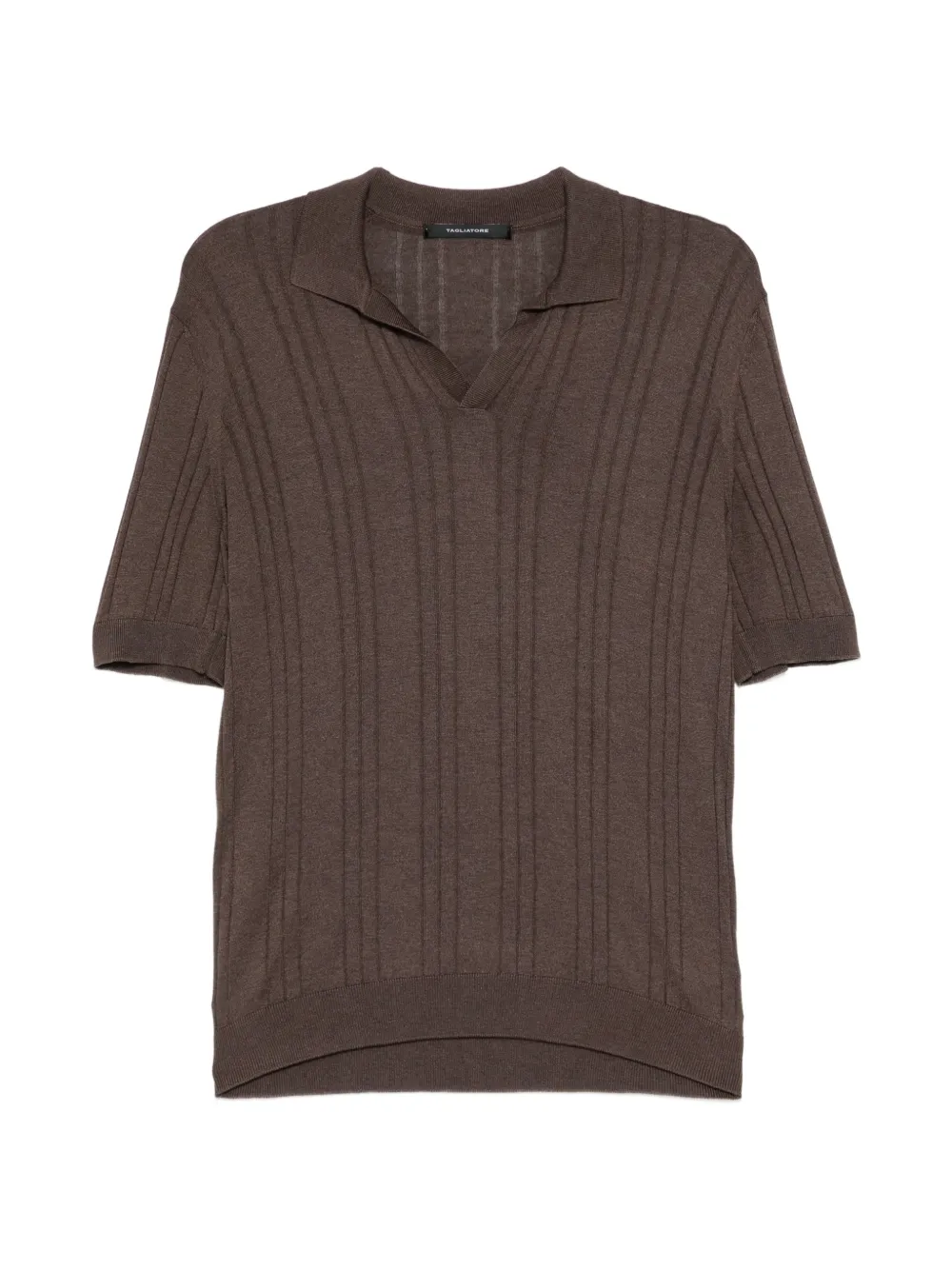 Tagliatore revere collar short-sleeve T-shirt - Braun