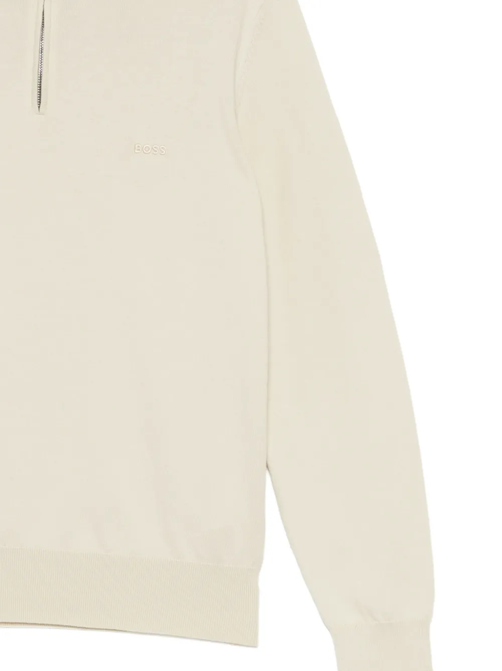 BOSS Trui met halve rits Beige