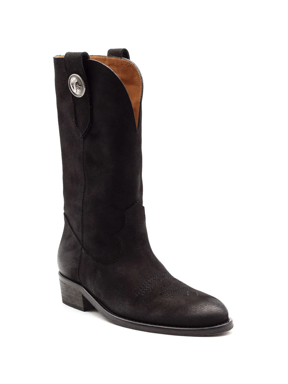 Via Roma 15 applique-embroidery boots Zwart