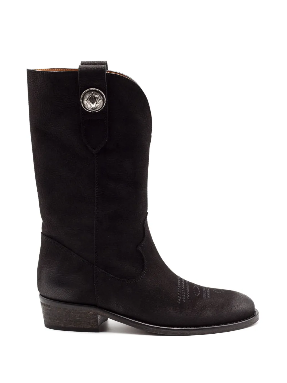 Via Roma 15 applique-embroidery boots Zwart