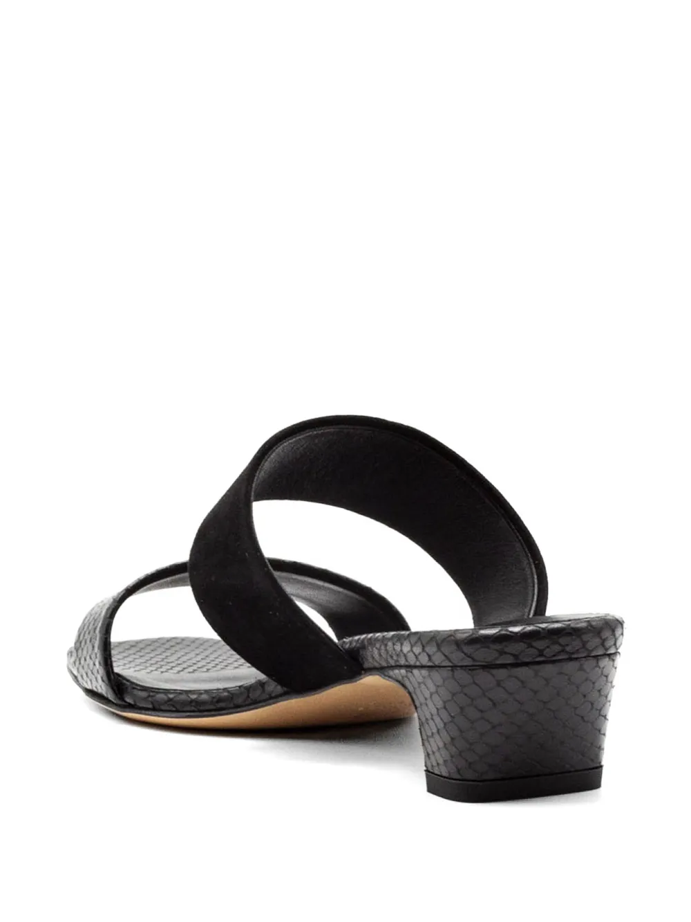 mara bini Sandalen met slangen-effect en bandjes Zwart