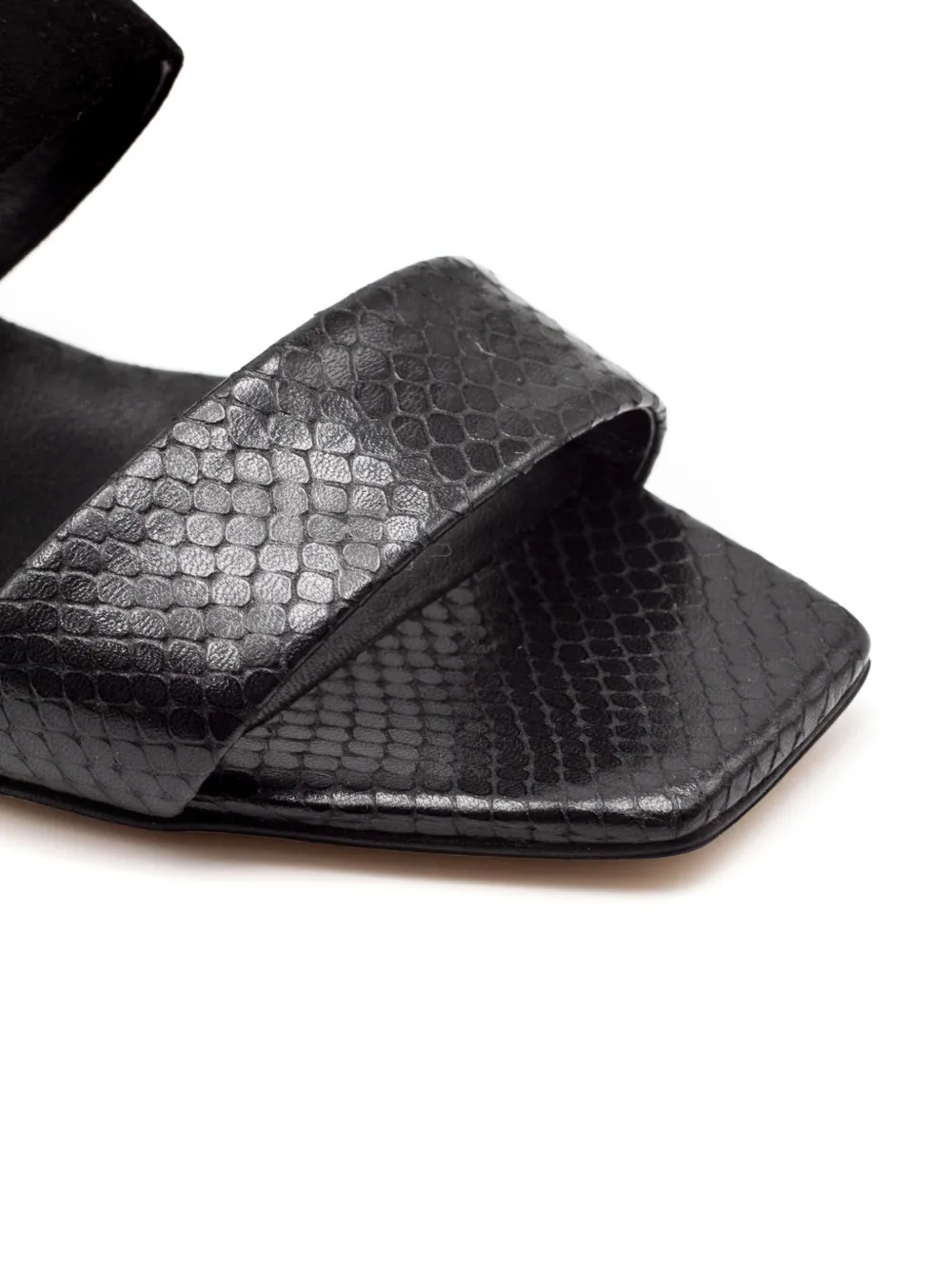 mara bini Sandalen met slangen-effect en bandjes Zwart