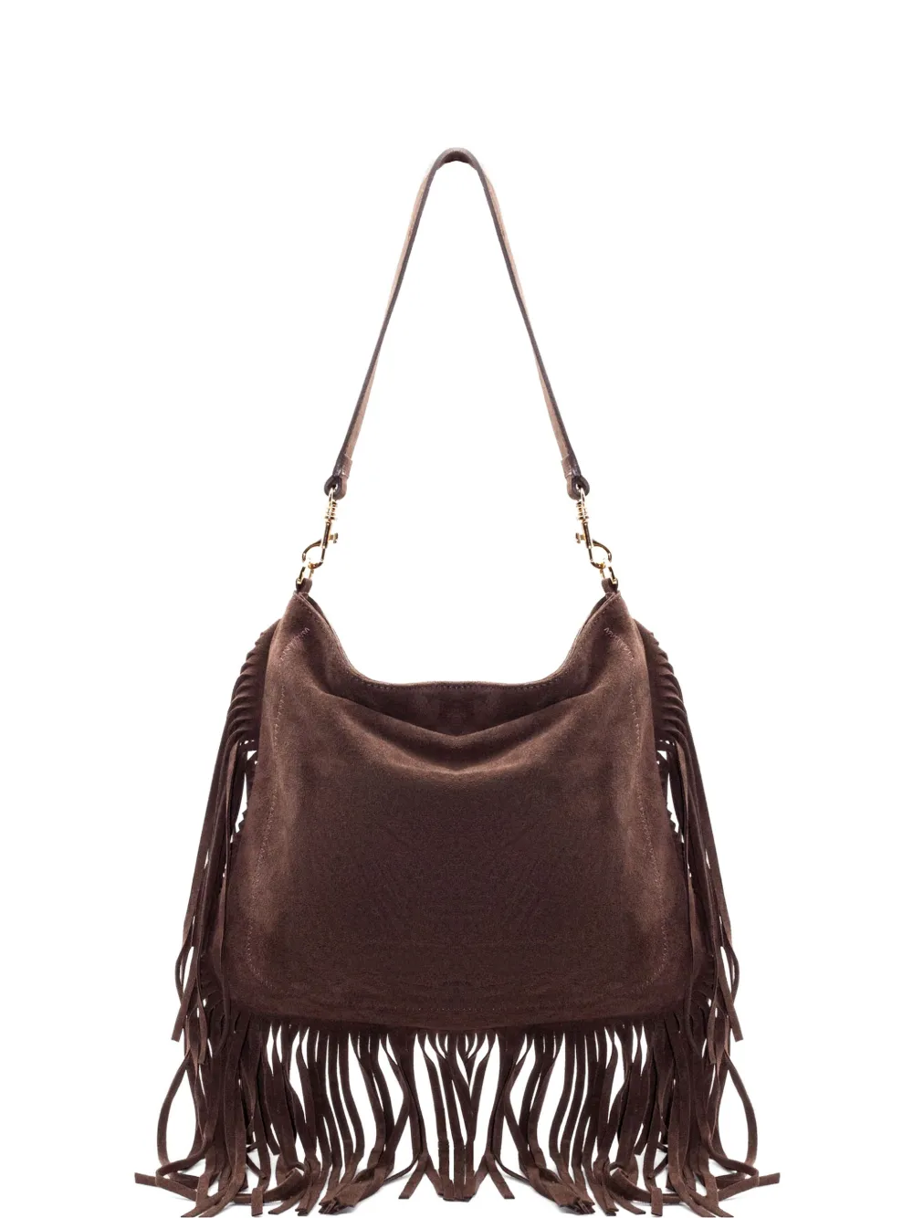 avenue 67 Yana fringe-detail suede shoulder bag - Marrone