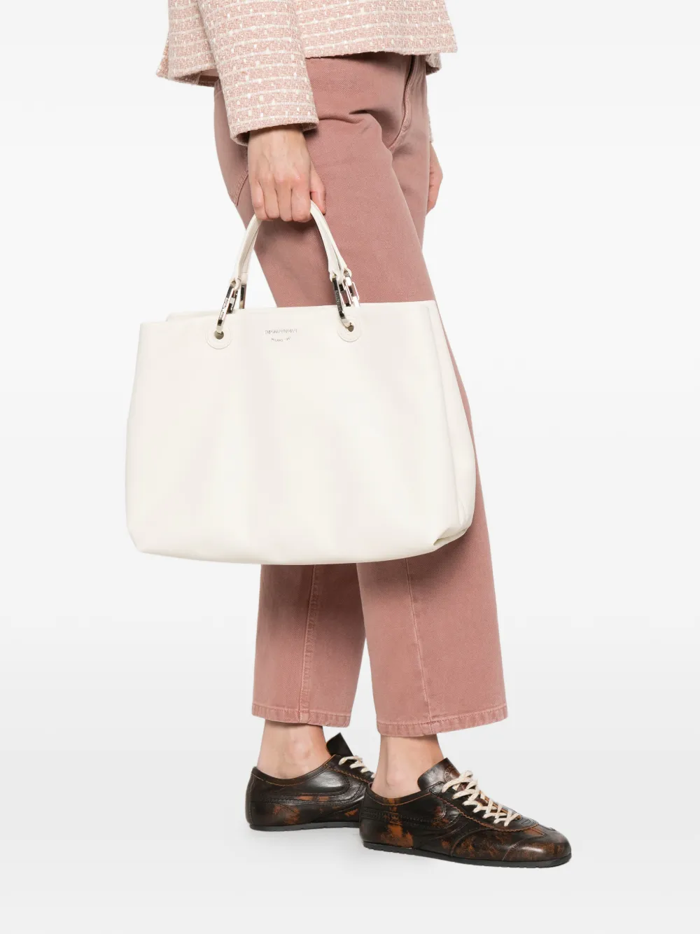  Emporio Armani Leather Shoulder Bag - Neutrals 