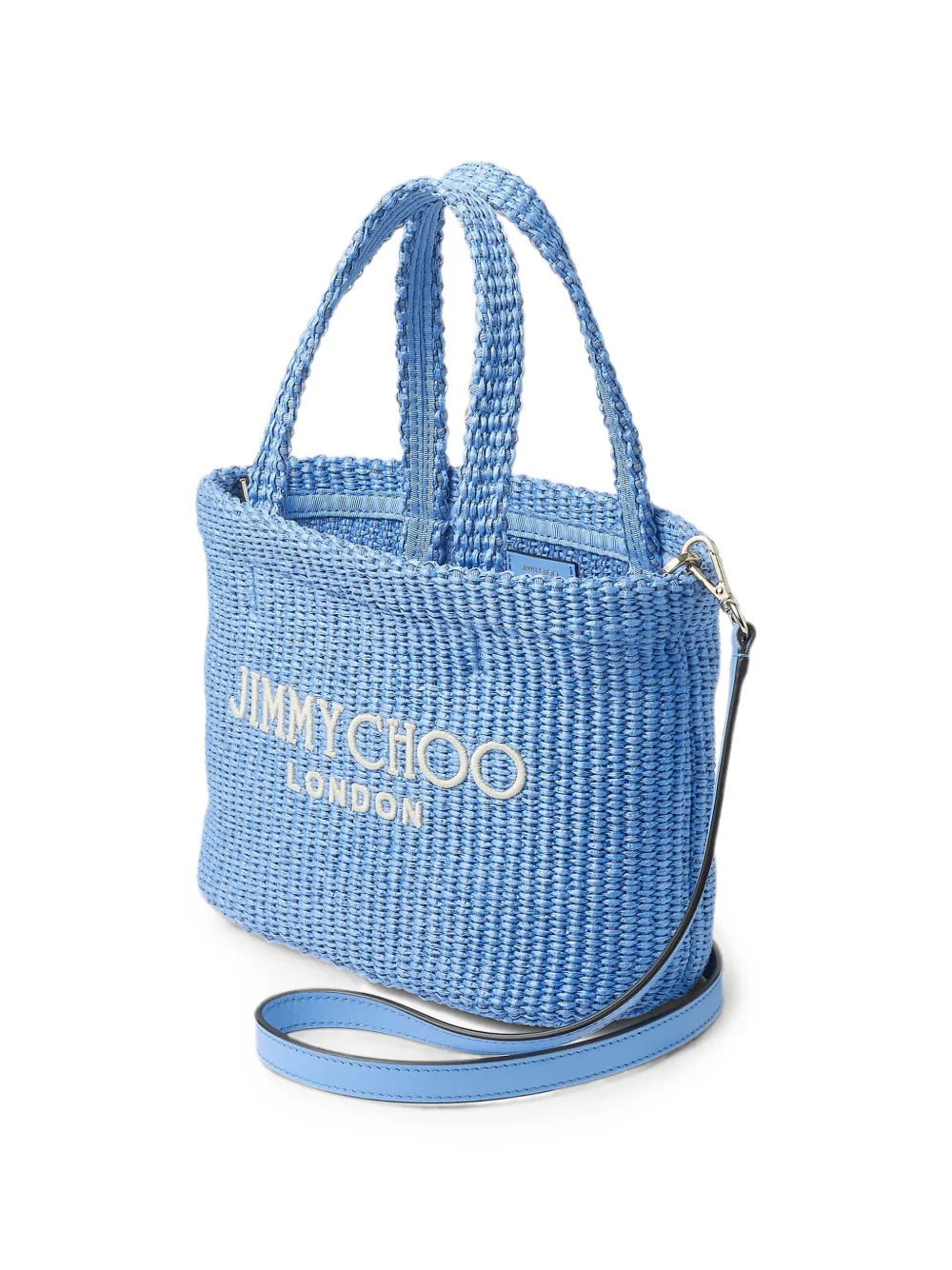Jimmy Choo Beach East-West geweven mini-tas Blauw