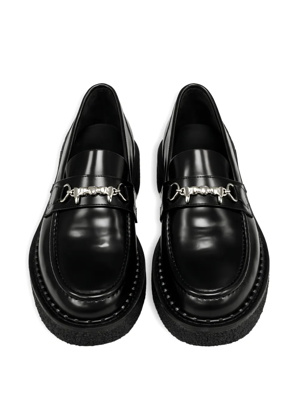 George Cox Leren sneakers met applicatie Zwart