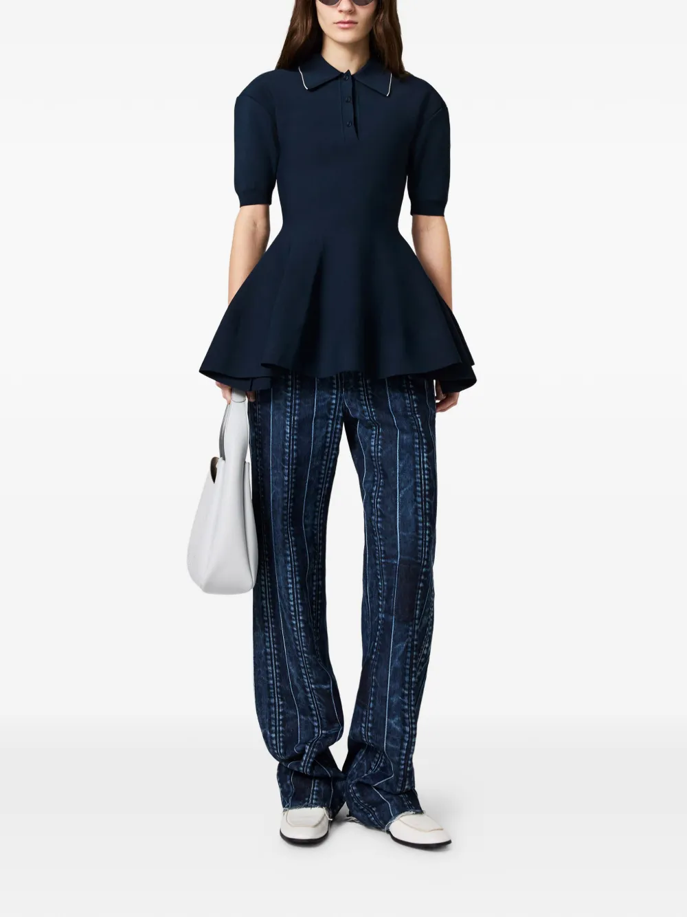  Stella Mccartney Button-placket Polo Top - Blue 