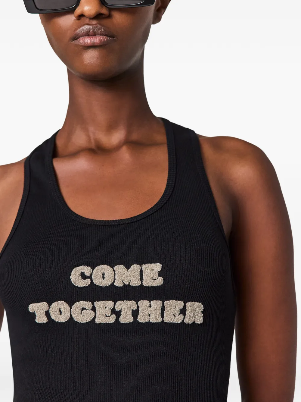 Stella McCartney Come Together tanktop met tekst Zwart