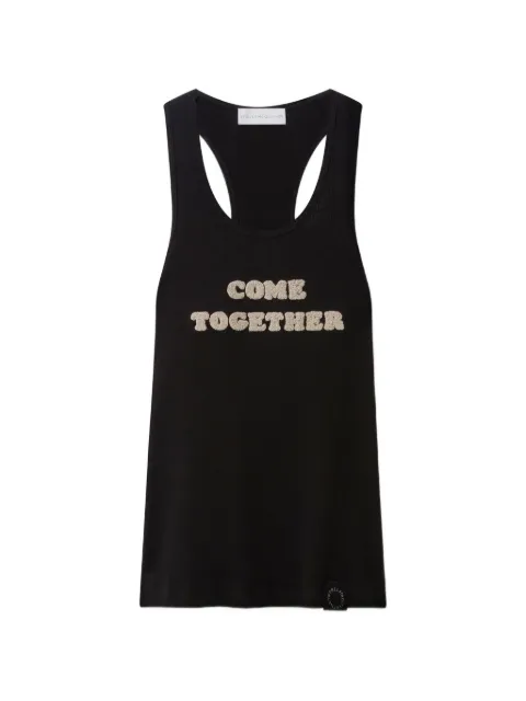 Stella McCartney Come Together lettering ribbed tank top