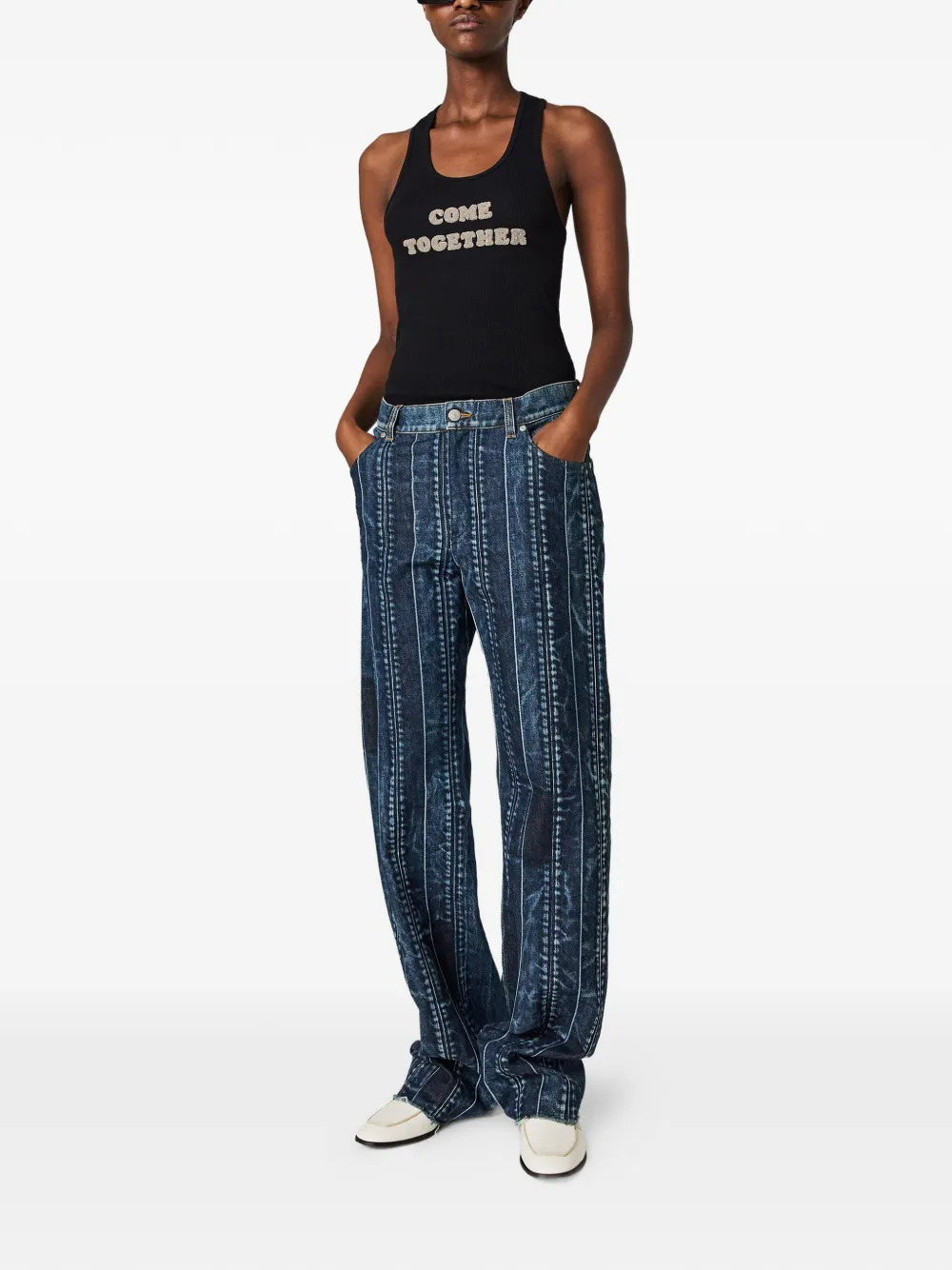 Stella McCartney Come Together tanktop met tekst Zwart