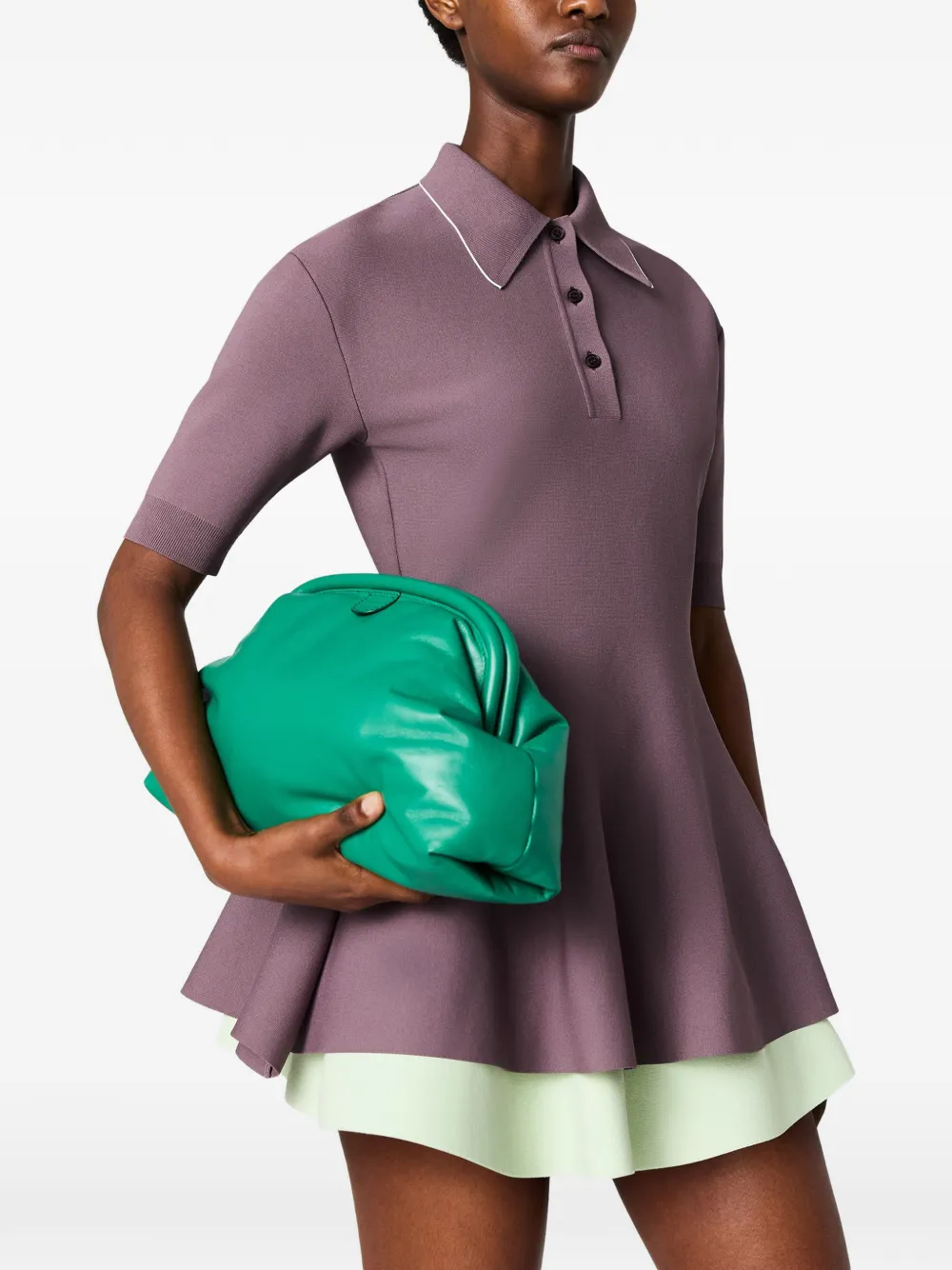 Stella McCartney Compacte gebreide peplum polotop Paars