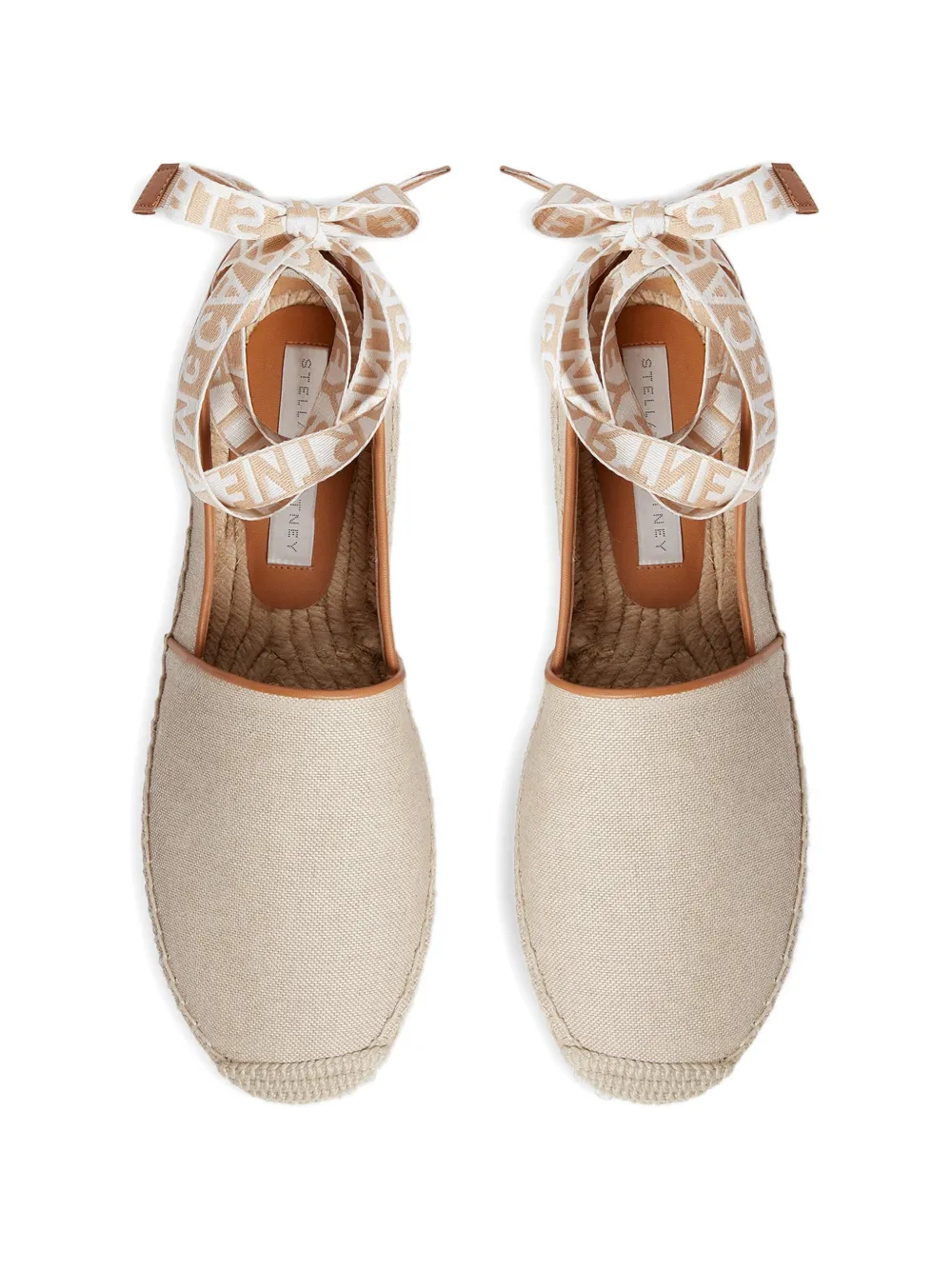 Stella McCartney Platte espadrilles met logo Beige