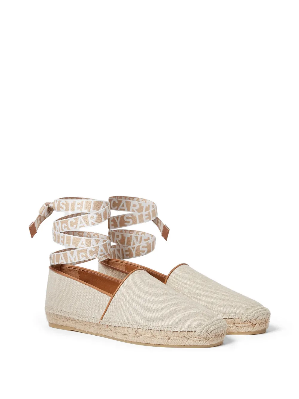 Stella McCartney Platte espadrilles met logo Beige