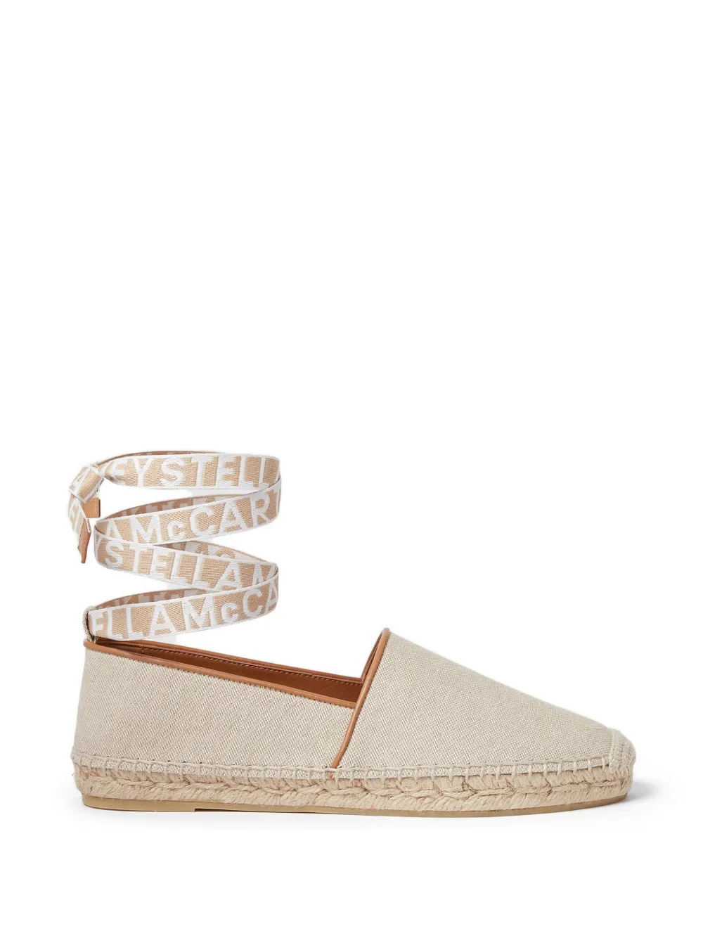 Stella McCartney Platte espadrilles met logo Beige