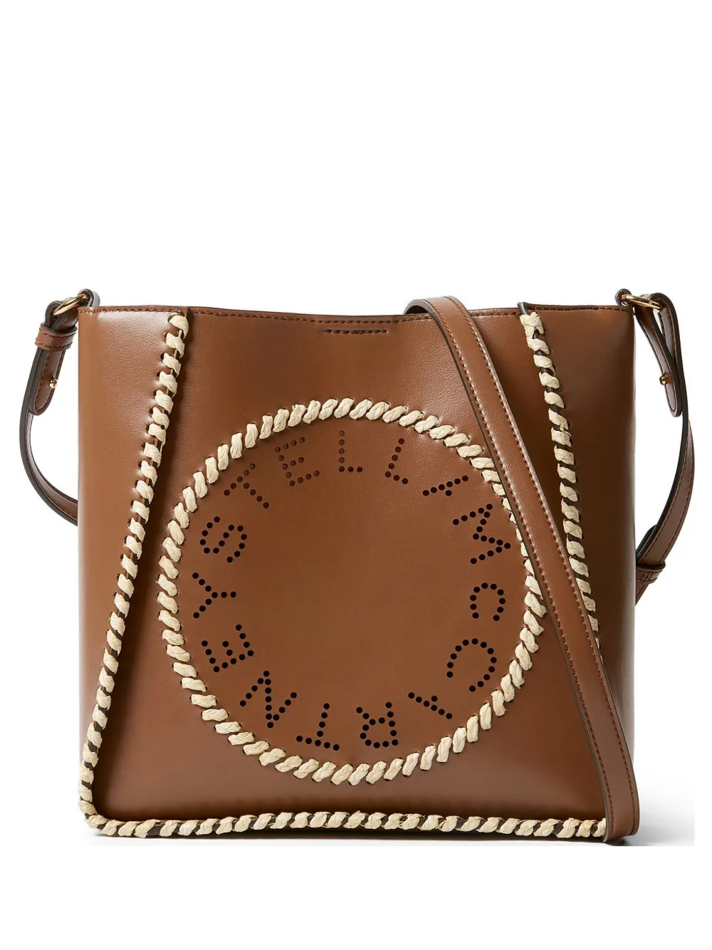 Stella McCartney Borsa a spalla con logo - Marrone