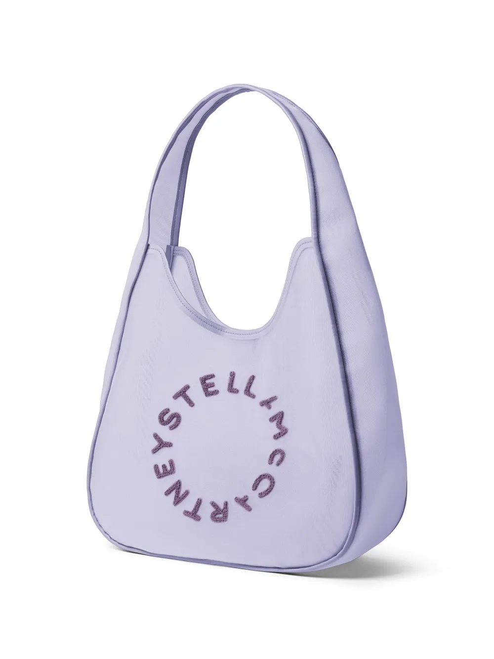 Stella McCartney Grote shopper met logo mesh Paars