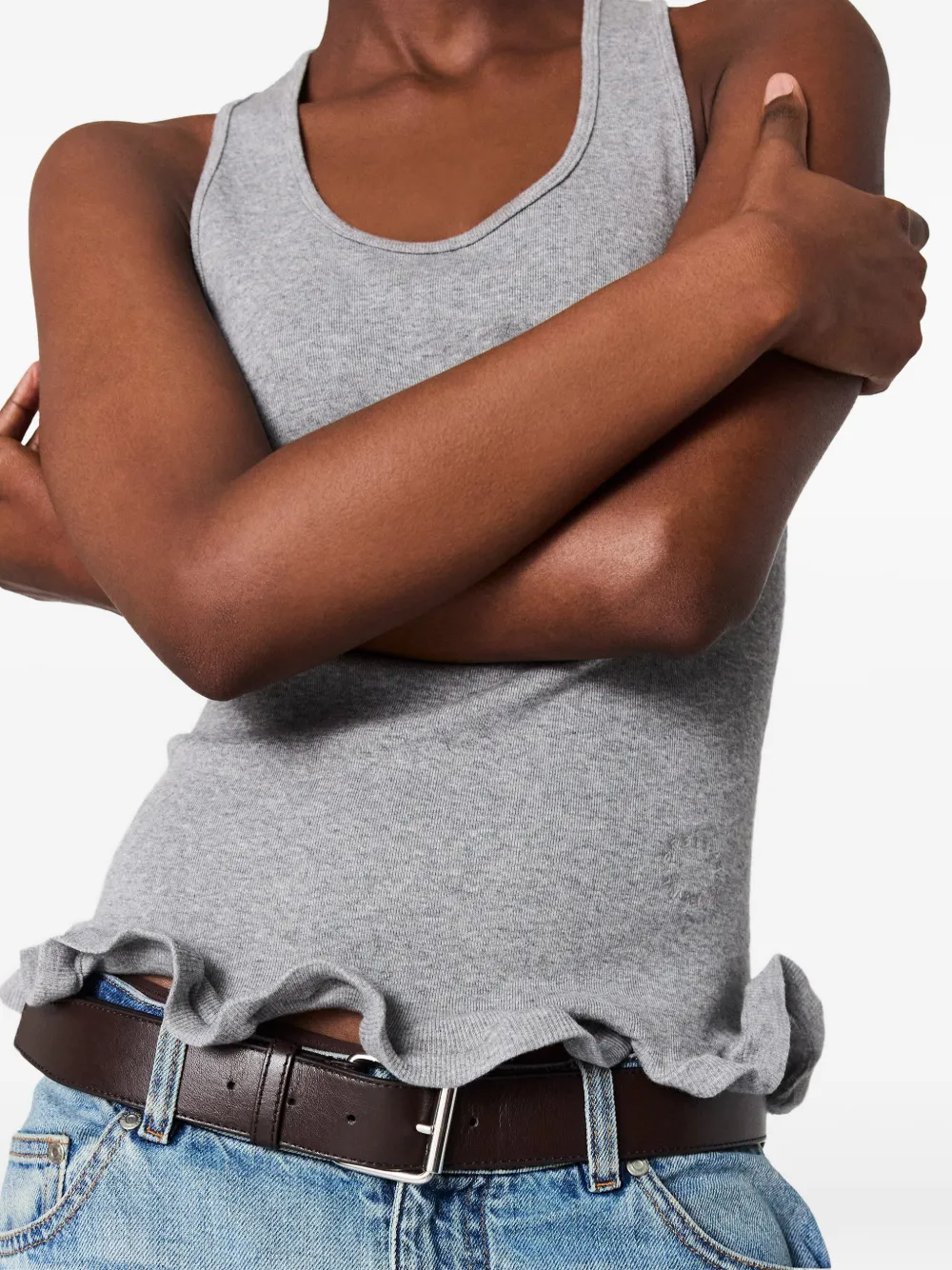 Stella McCartney Tanktop met ruches Grijs