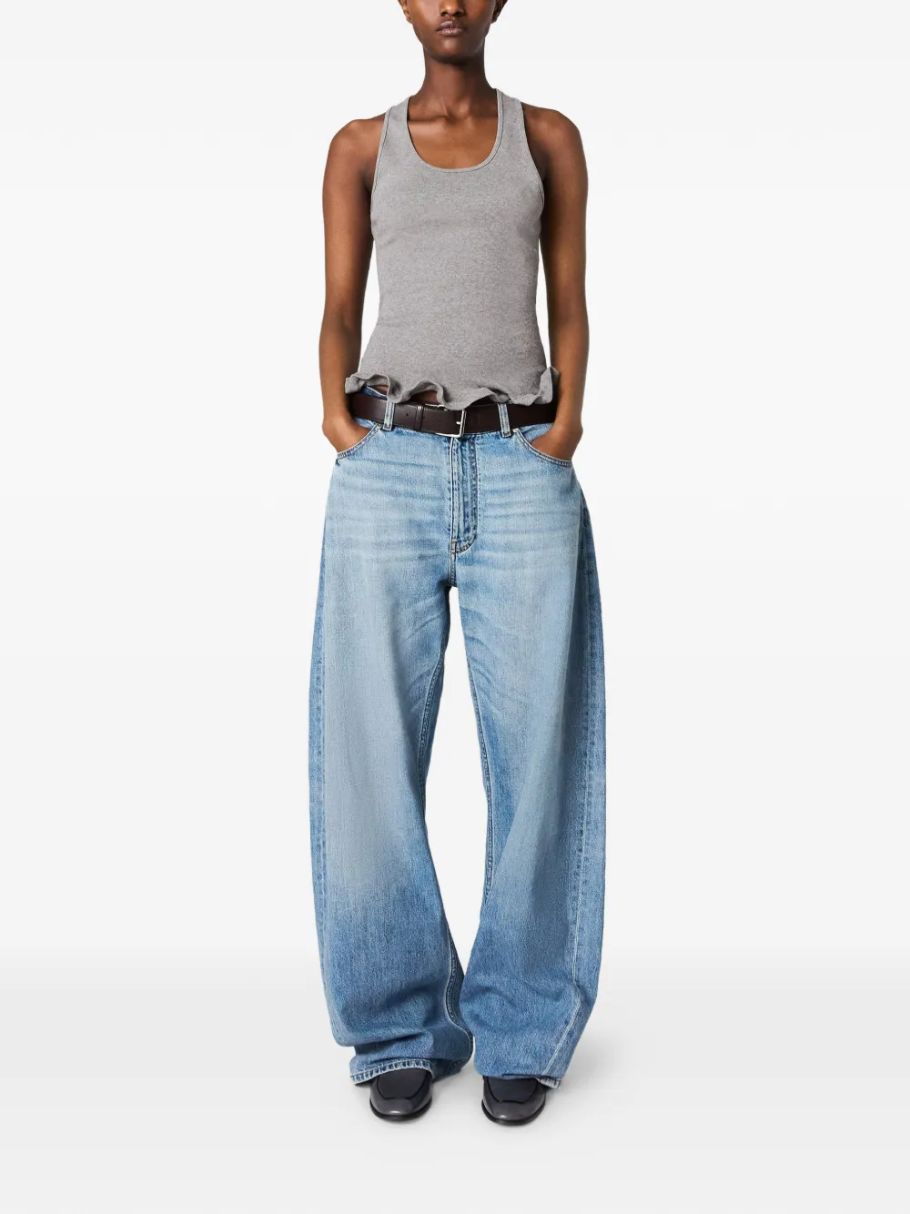 Stella McCartney Tanktop met ruches Grijs