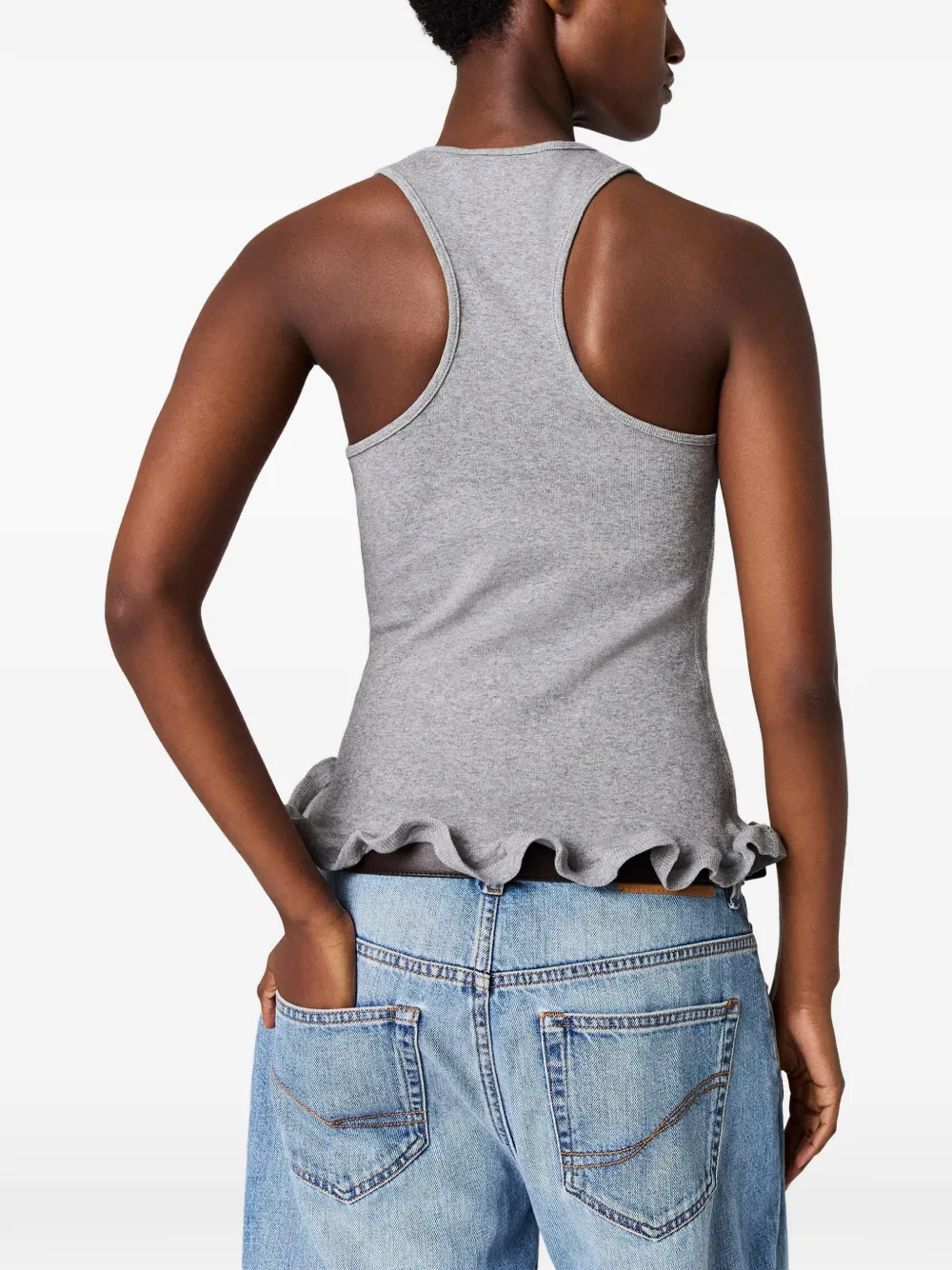 Stella McCartney Tanktop met ruches Grijs