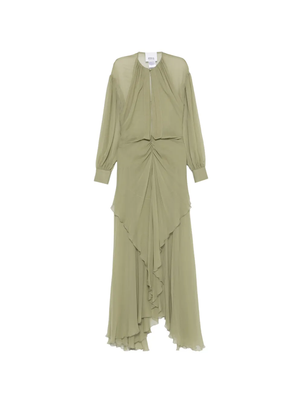 Erika Cavallini ruffled asymmetric dress - Verde