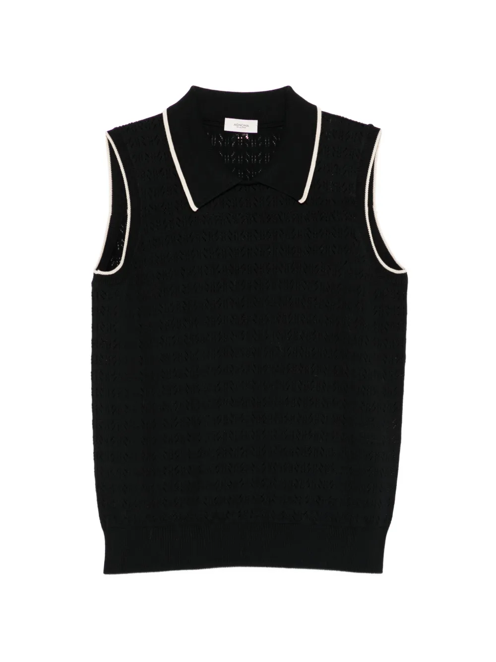 Agnona sleveeless perforated vest - Nero