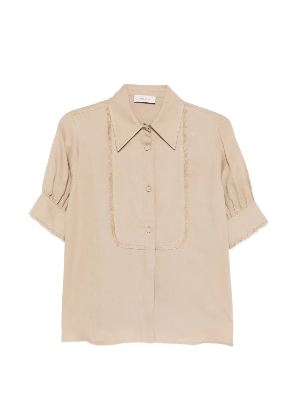 Agnona buttoned fringed shirt - Toni neutri