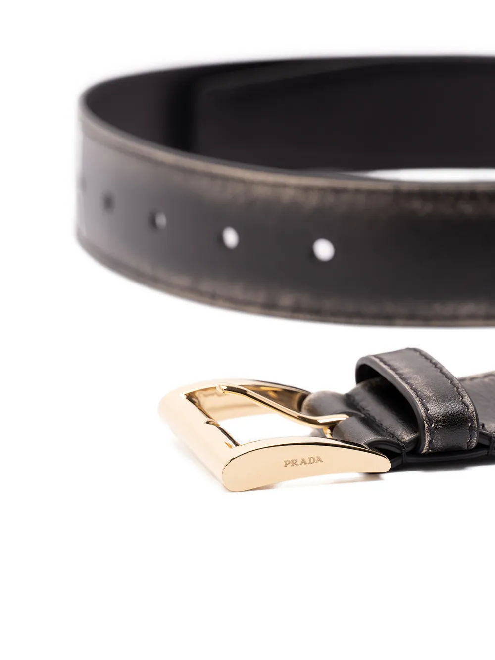  Prada Buckle Leather Belt - Black 
