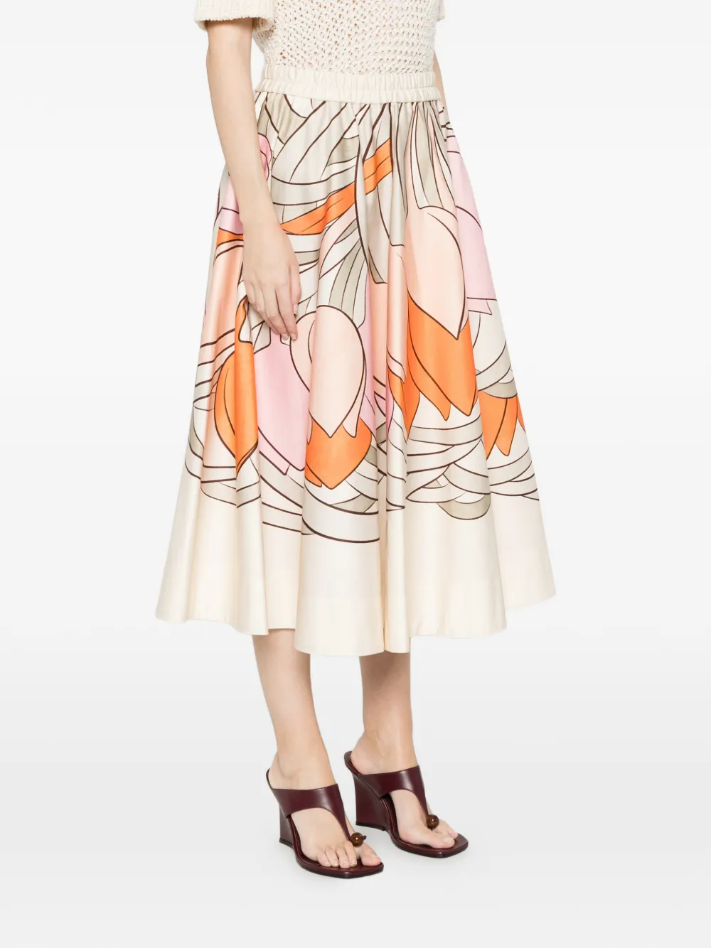  La Doublej Balerina Floral-print Midi Skirt - Neutrals 